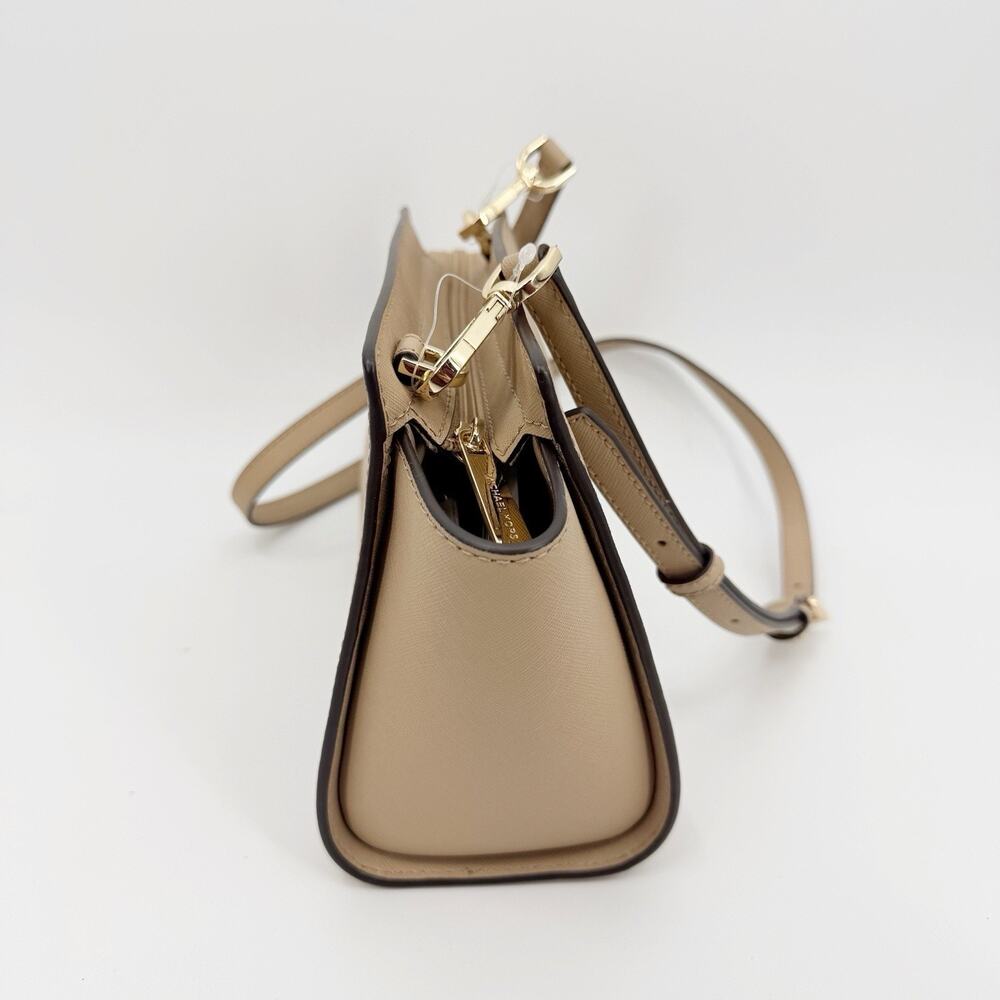 Michael Kors Selma‎ Medium Messenger Camel Leather Crossbody Bag Minimalist Chic - Picture 9 of 12